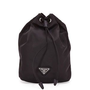 Prada Black Nylon Bucket Bag Pouch